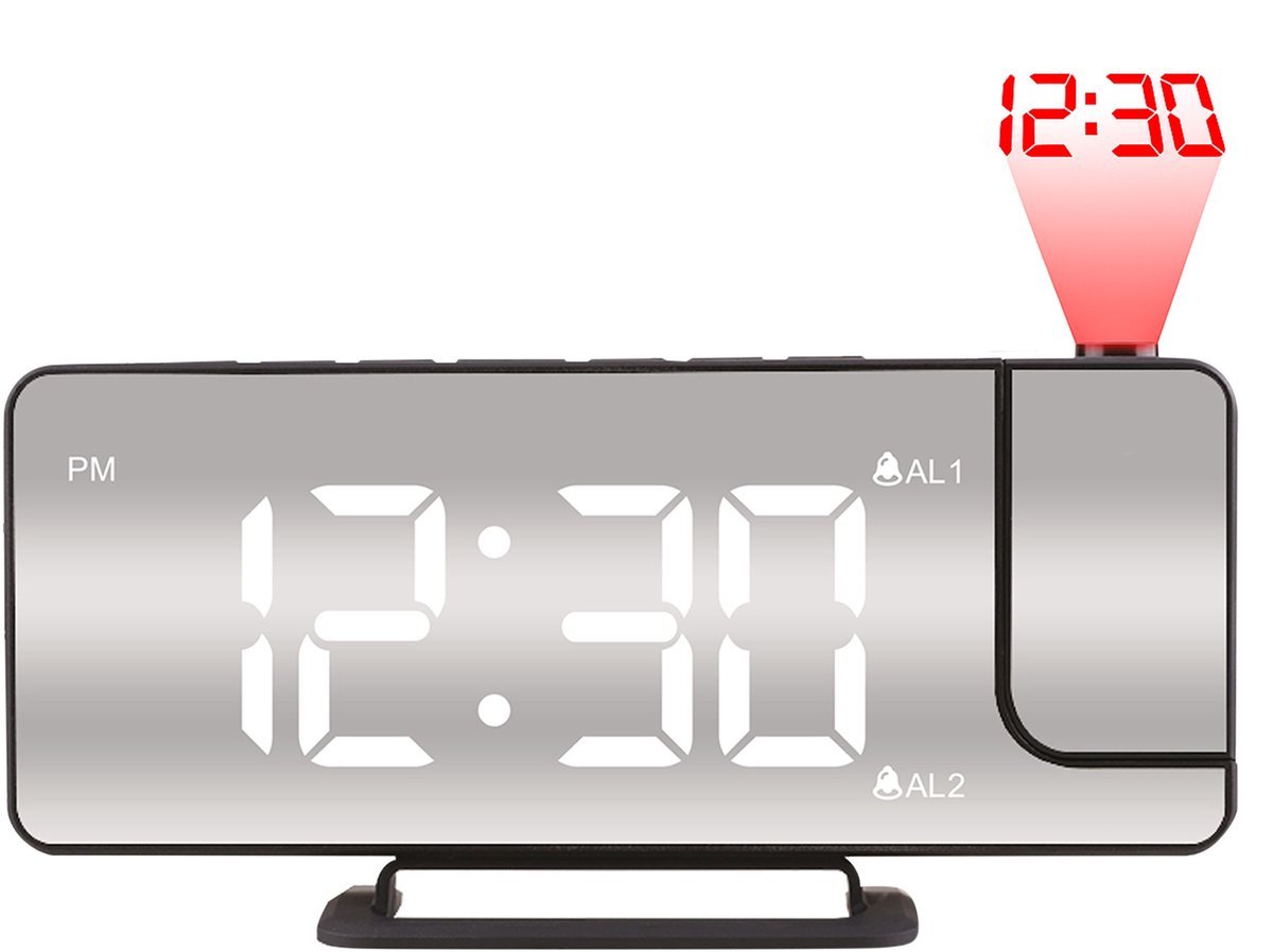 Luxime Digitale Wekker met Projectie Zwart